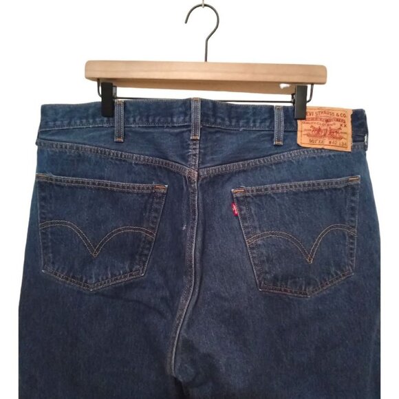 LEVI'S 501 XX Dark Wash Straight Leg Button Fly Jeans Sz 42x34 - Picture 5 of 9